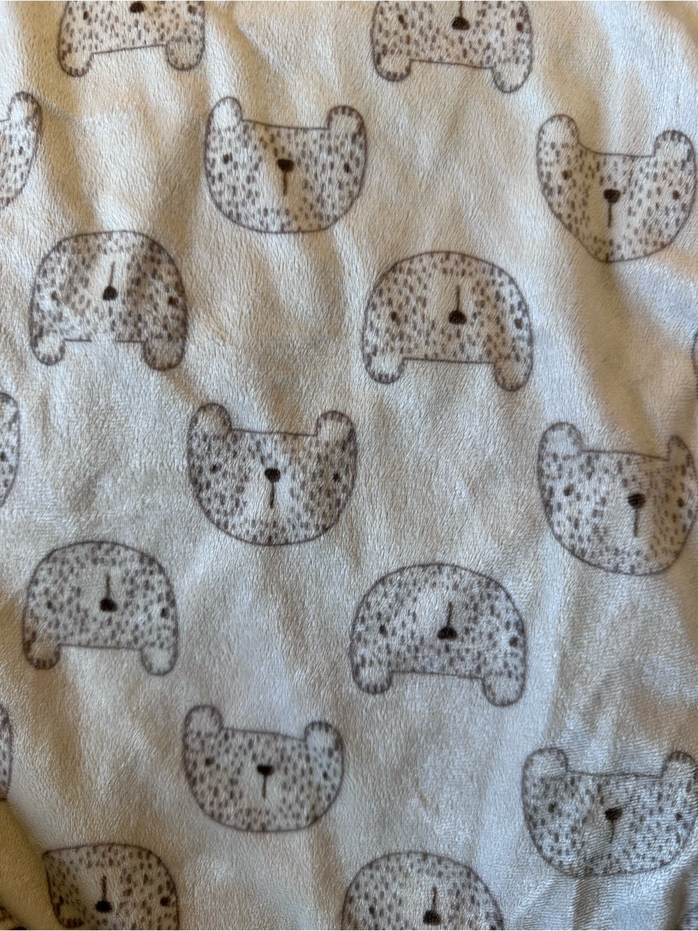 chick pea Cream and Gray Bear Face Bib